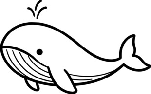 卡通鲸鱼简笔画