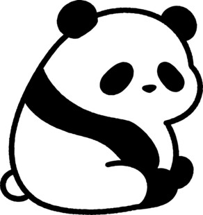 坐着的可爱卡通熊猫