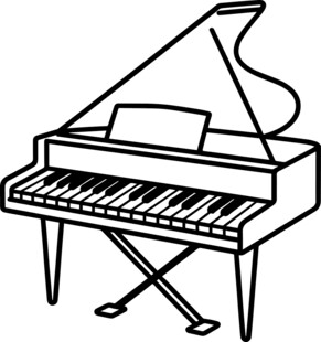 简约线条勾勒钢琴