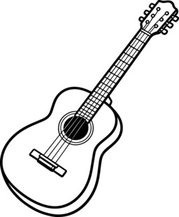 简约线条勾勒的吉他图案