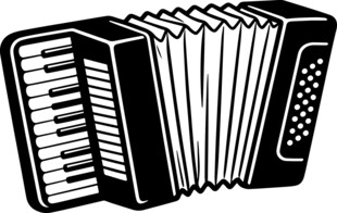 黑白手风琴插画