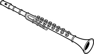 单簧管黑白线条图