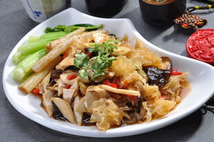 葱烧珍菌全家福