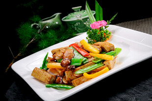 松茸菌炒老豆腐