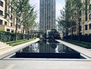 都市小区内的静谧水景