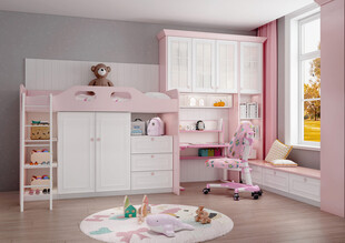 粉色梦幻儿童房布置展示