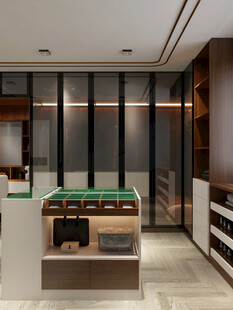 现代风奢华室内台球休闲区