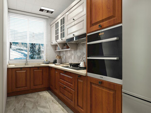 现代风格木质厨房空间