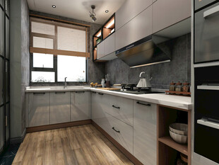 现代简约风开放式厨房空间