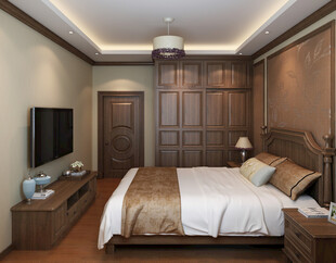 中式风格豪华卧室场景