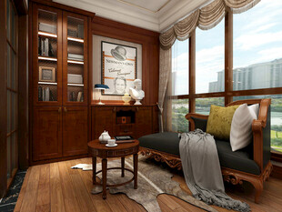 中式风格温馨书房一角