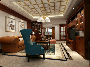 现代豪华客厅室内场景