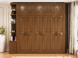 实木中式大衣柜展示