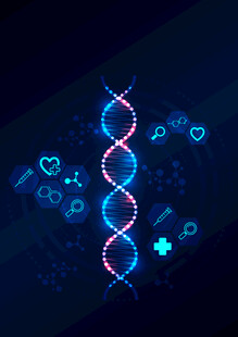 蓝色DNA双螺旋背景