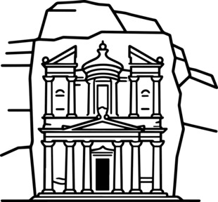 佩特拉古城建筑轮廓图