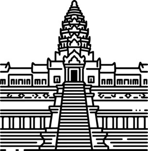 吴哥窟建筑轮廓图