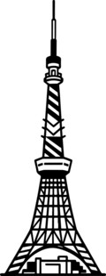 简约东京塔塔线条图