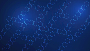蓝色蜂窝状科技背景 