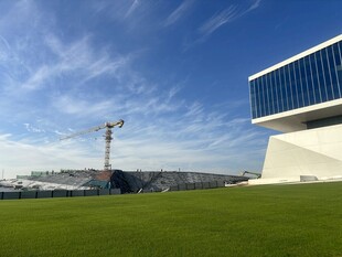 现代建筑与开阔绿地景观