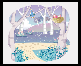 梦幻森林中的童话场景