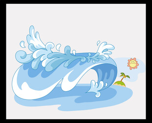 蓝色海浪与阳光沙滩景象