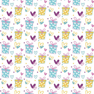 可爱花卉爱心图案背景