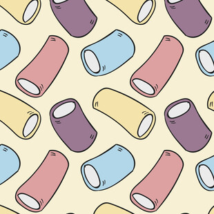 多彩卡通卷筒图案背景