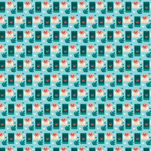 蓝绿几何图案无缝背景