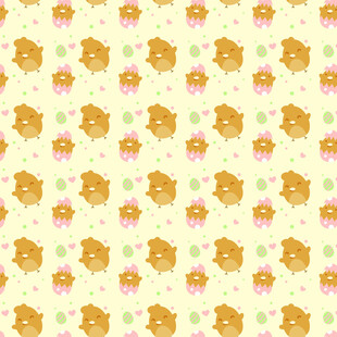 可爱动物花卉图案背景