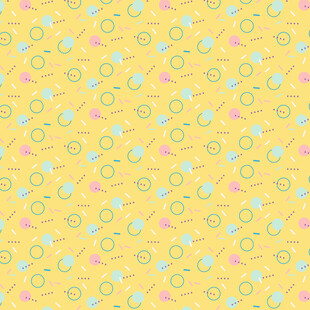 黄色底多彩图案无缝背景