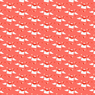 红色底白色图案无缝纹理