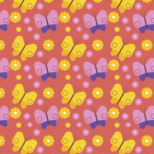 多彩蝴蝶图案背景纹理