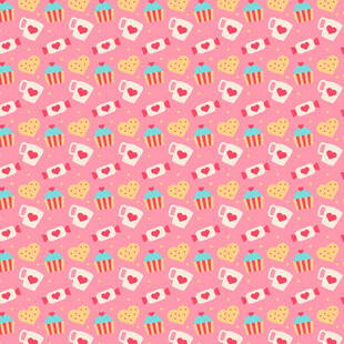 粉色爱心花朵图案背景