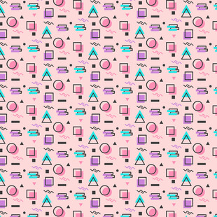 粉色卡通图案无缝背景