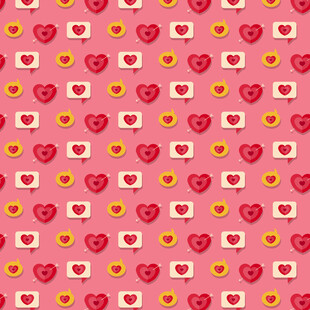 粉色爱心方块图案背景