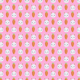 粉色兔子胡萝卜图案背景