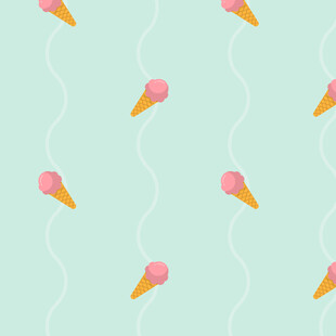 薄荷绿背景的冰淇淋图案