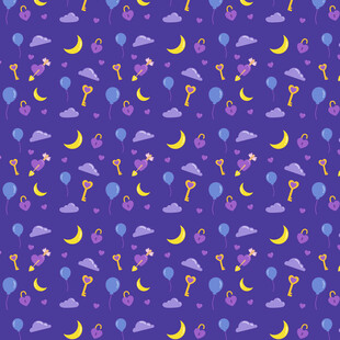 紫色梦幻月亮星星图案背景