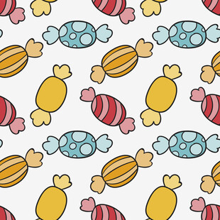 多彩糖果无缝图案背景