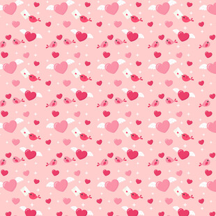 粉色爱心浪漫无缝图案