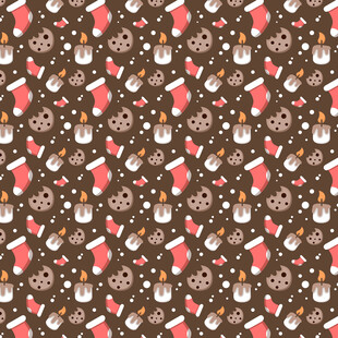 圣诞元素无缝图案背景