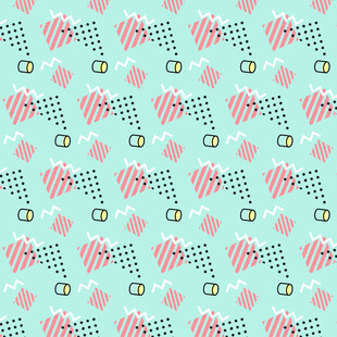 清新几何花卉图案背景