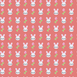粉色兔子图案背景