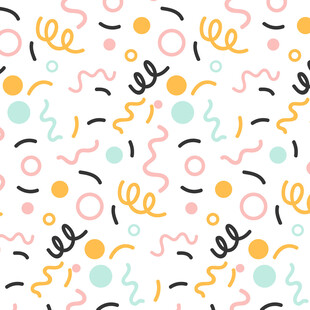 多彩几何形状无缝图案