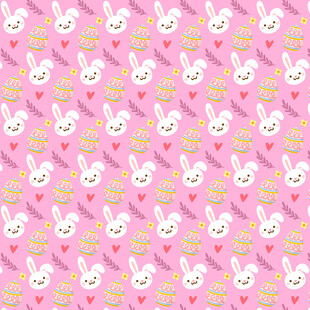 粉色兔子爱心可爱无缝图案