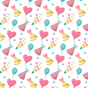 爱心气球派对图案背景