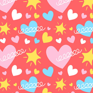 爱心星星梦幻图案背景