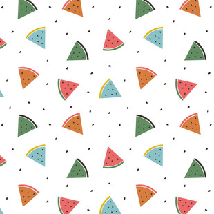 多彩西瓜片无缝图案背景