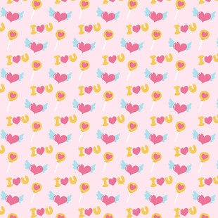 可爱爱心糖果图案背景