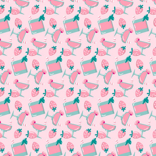粉色甜点图案无缝背景
